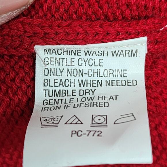 NWT IZOD Sweater Mens XLARGE Logo Red Crew Neck Cotton Argyle Office Dad Holiday - Picture 10 of 11